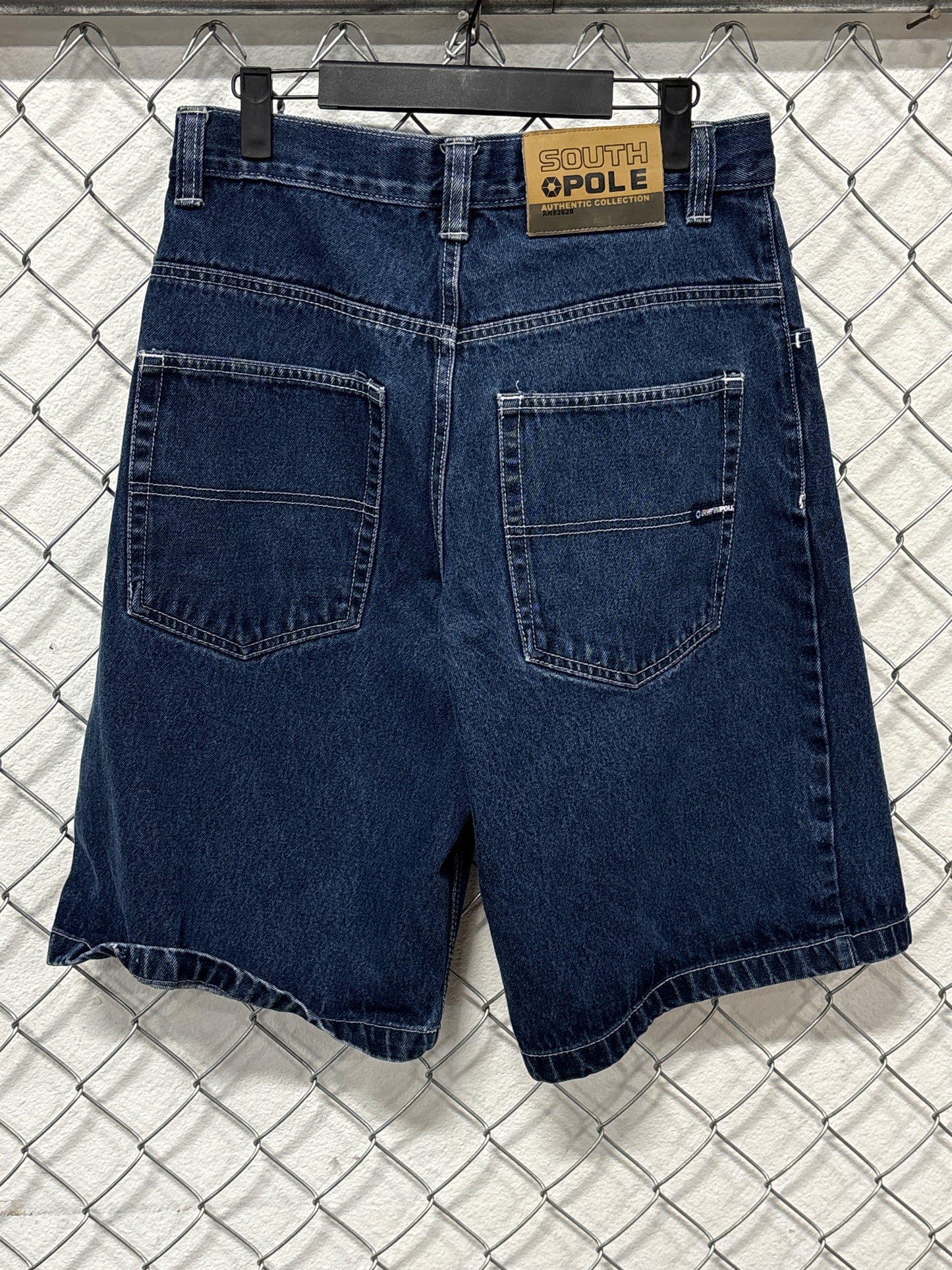 Y2K South Pole Dark Blue Baggy Denim Jean Shorts Size 29