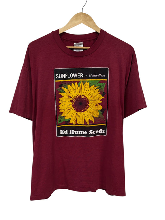 Vintage 90's Sunflower Art Graphic Tee Size XL