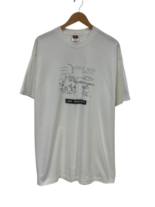 Vintage 90's Stock Photography Funny Cartoon Graphic Tee Size XL