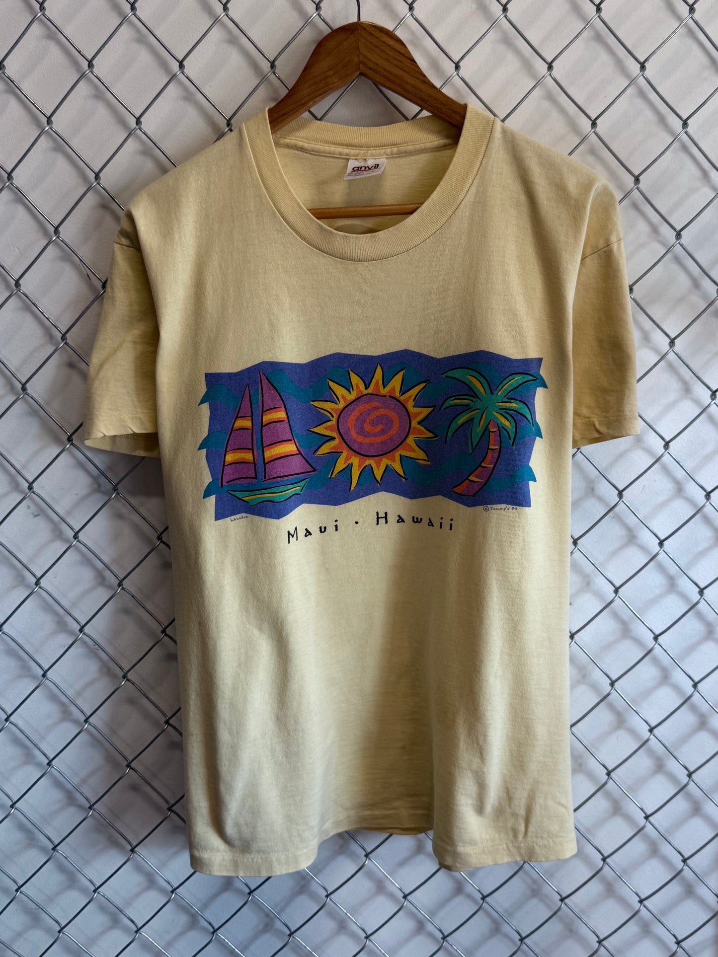 Vintage 90's Maui Hawaii Vacation Art Graphic Tee Size Large
