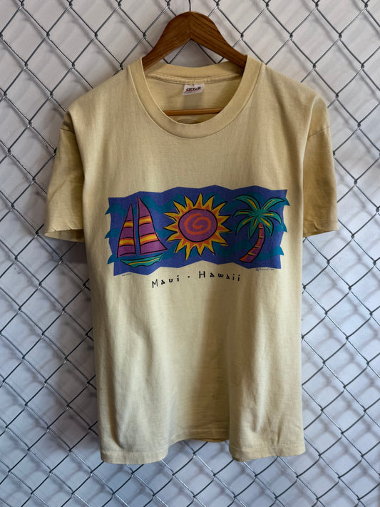 Vintage 90's Maui Hawaii Vacation Art Graphic Tee Size Large