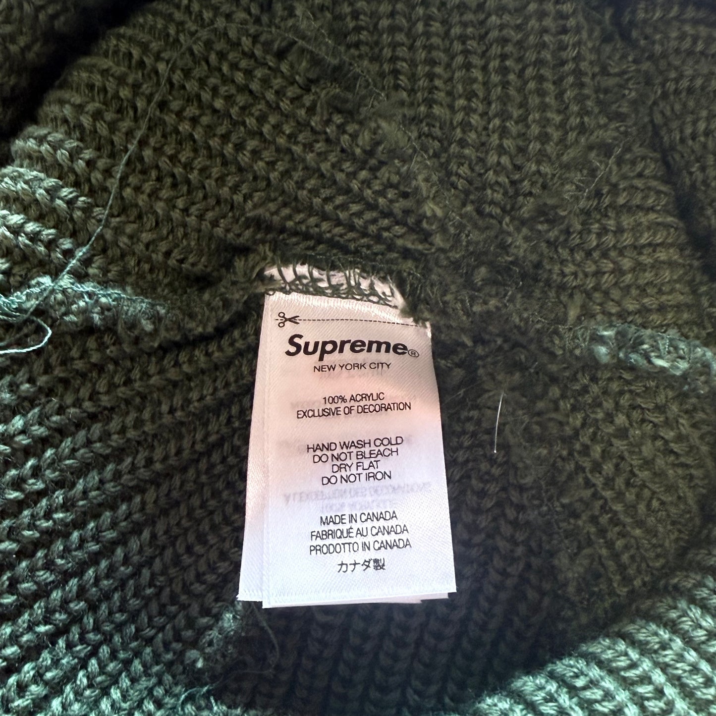 Supreme FW24 Green Loose Gauge Beanie