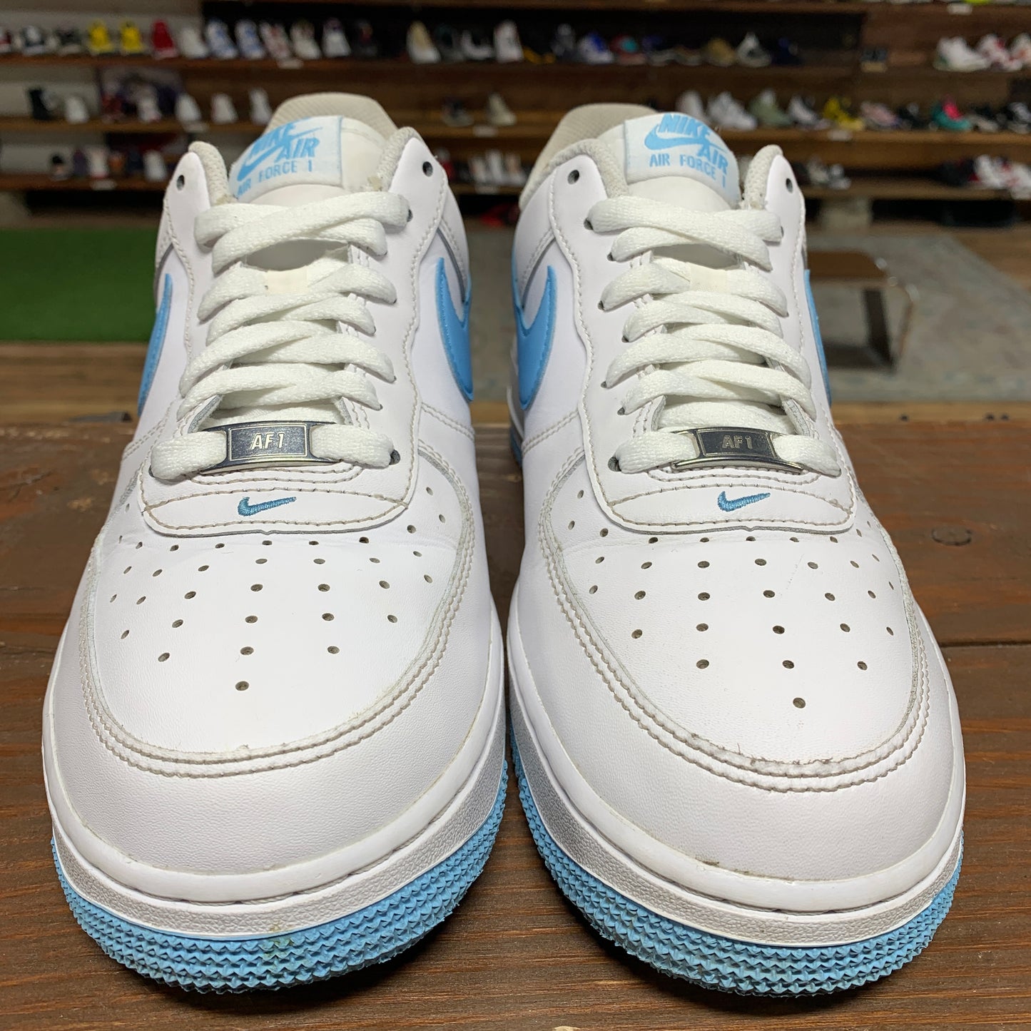 Nike AF1 Low 'White Aquarius Blue' Size 8.5