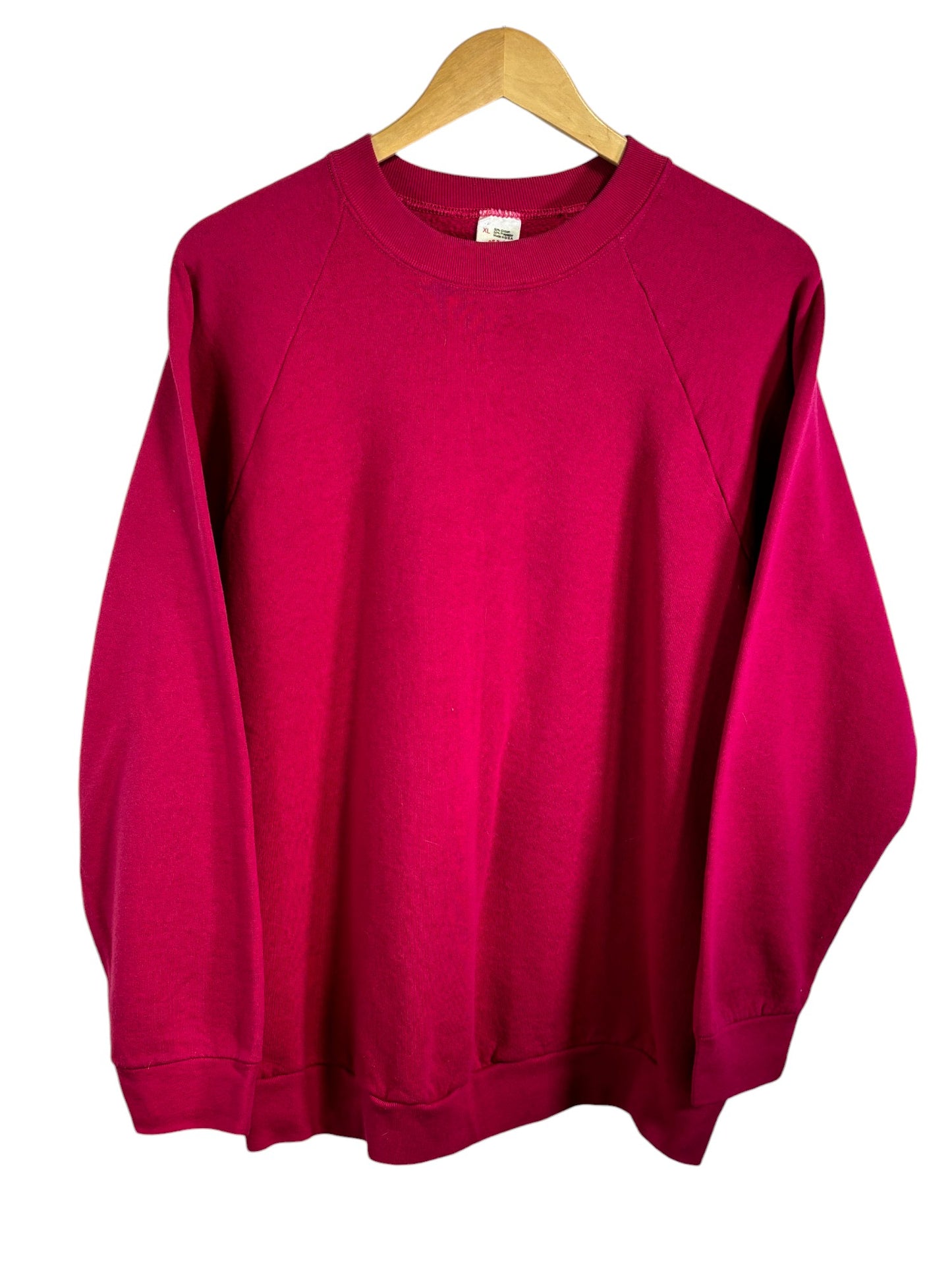 Vintage 90's Fruit of the Loom Red Blank Crewneck Sweater Size XL