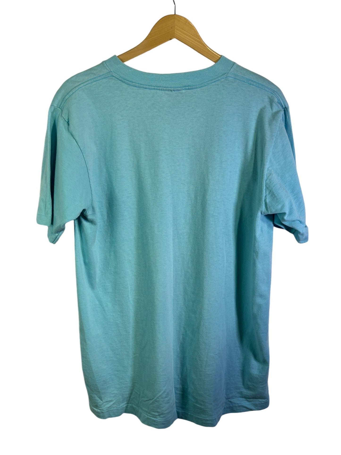 Vintage 90's Oneita Power-T Light Blue Blank Tee Size Large