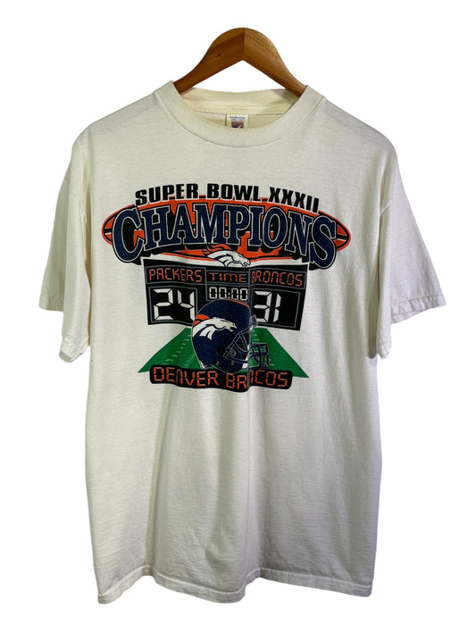 Vintage Super Bowl 32 Denver Broncos NFL Champions Tee Size Large