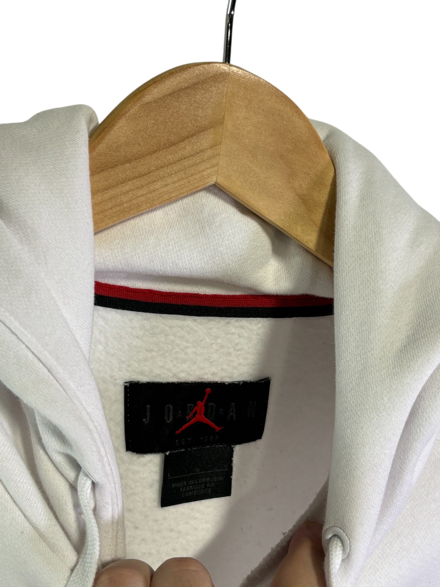 Jordan Brand Classic Jumpman Logo White Hoodie Size Large