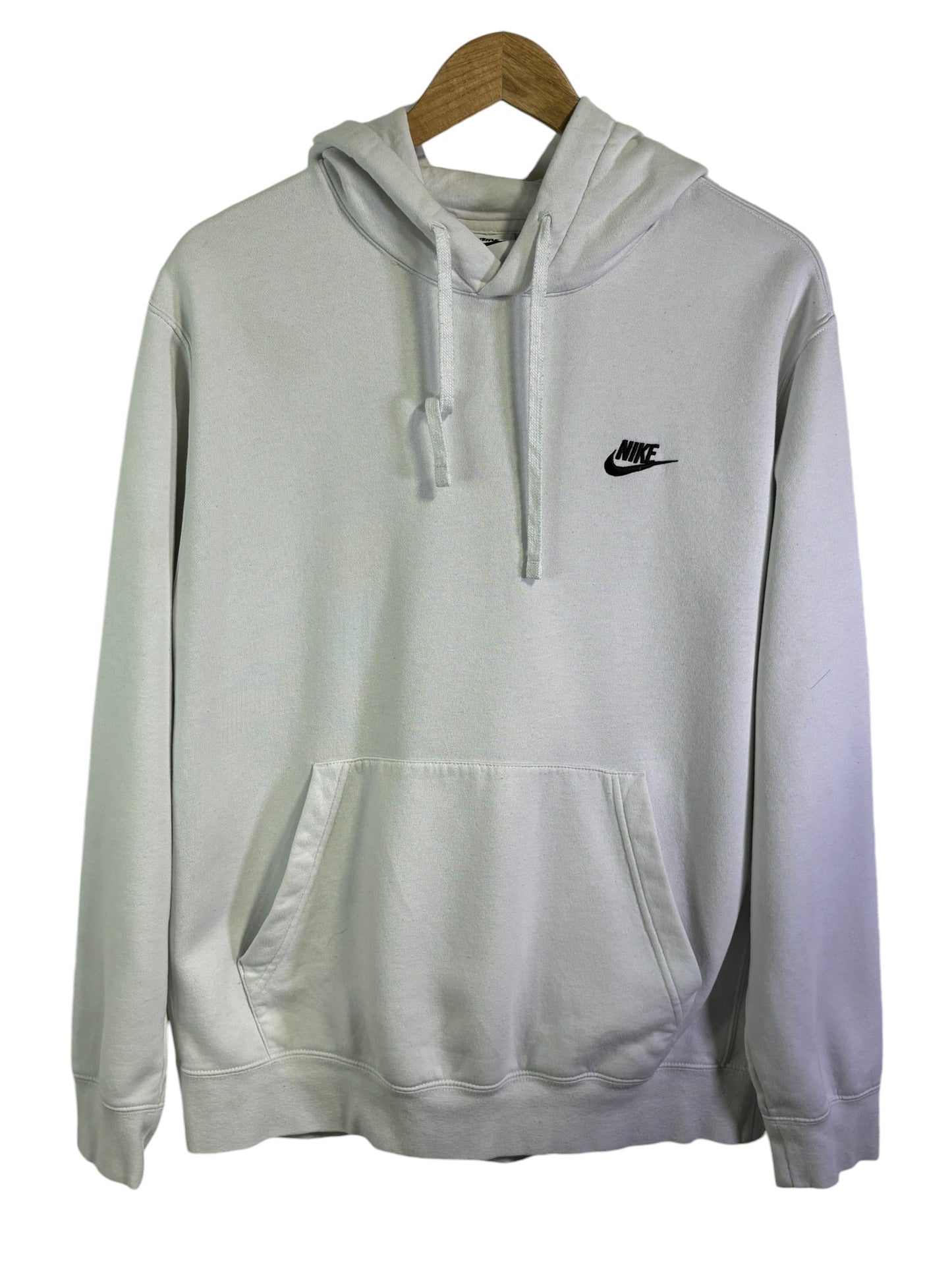 Nike Futura Swoosh Logo White Pullover Hoodie Size Large