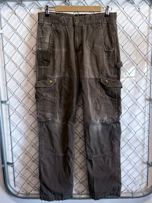 Carhartt Brown Cargo Utility Double Knee Carpenter Pants Size 33x30