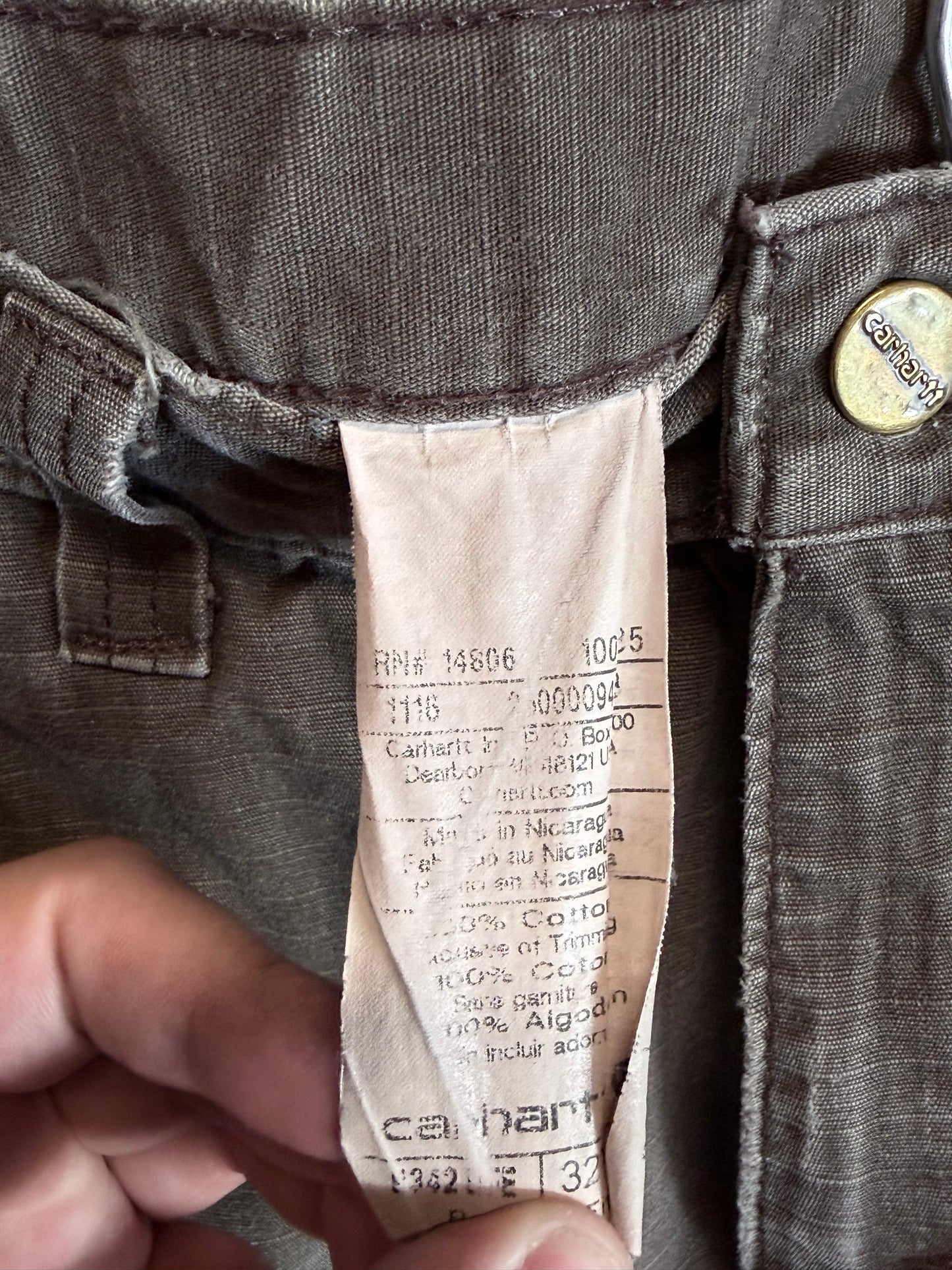Carhartt Brown Cargo Utility Double Knee Carpenter Pants Size 33x30