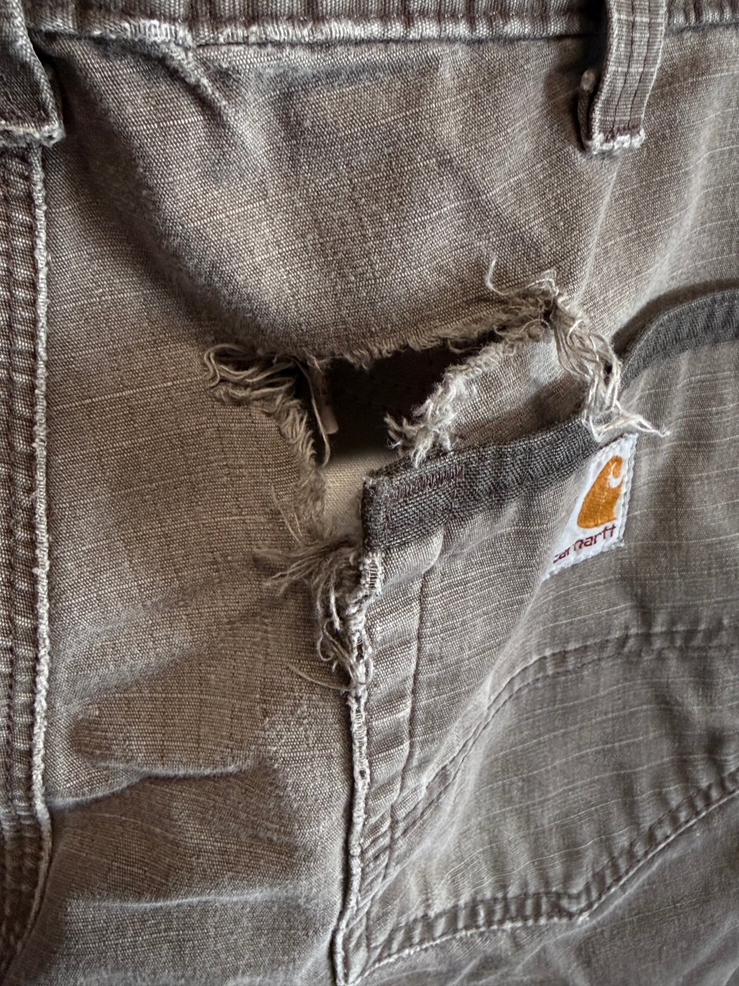 Carhartt Brown Cargo Utility Double Knee Carpenter Pants Size 33x30