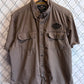 Harley Davidson Brown Mechanic Style Button Up Shirt Size Large
