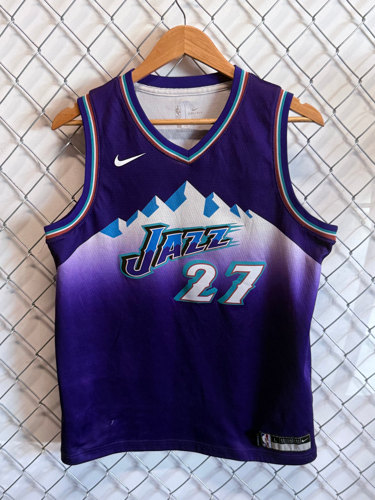 Nike Utah Jazz Rudy Gobert Throwback Jersey Size Large