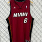 Adidas Miami Heat Lebron James #6 Red Basketball Jersey Size Large