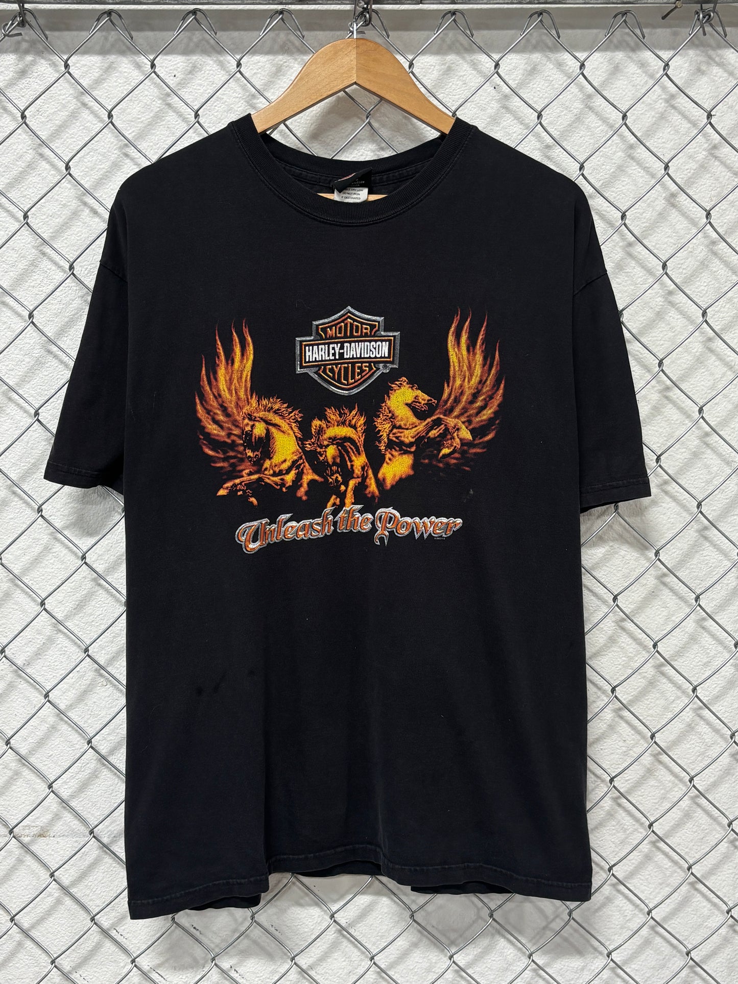 Y2K Harley Davidson Unleash the Power Biker Graphic Tee Size XL