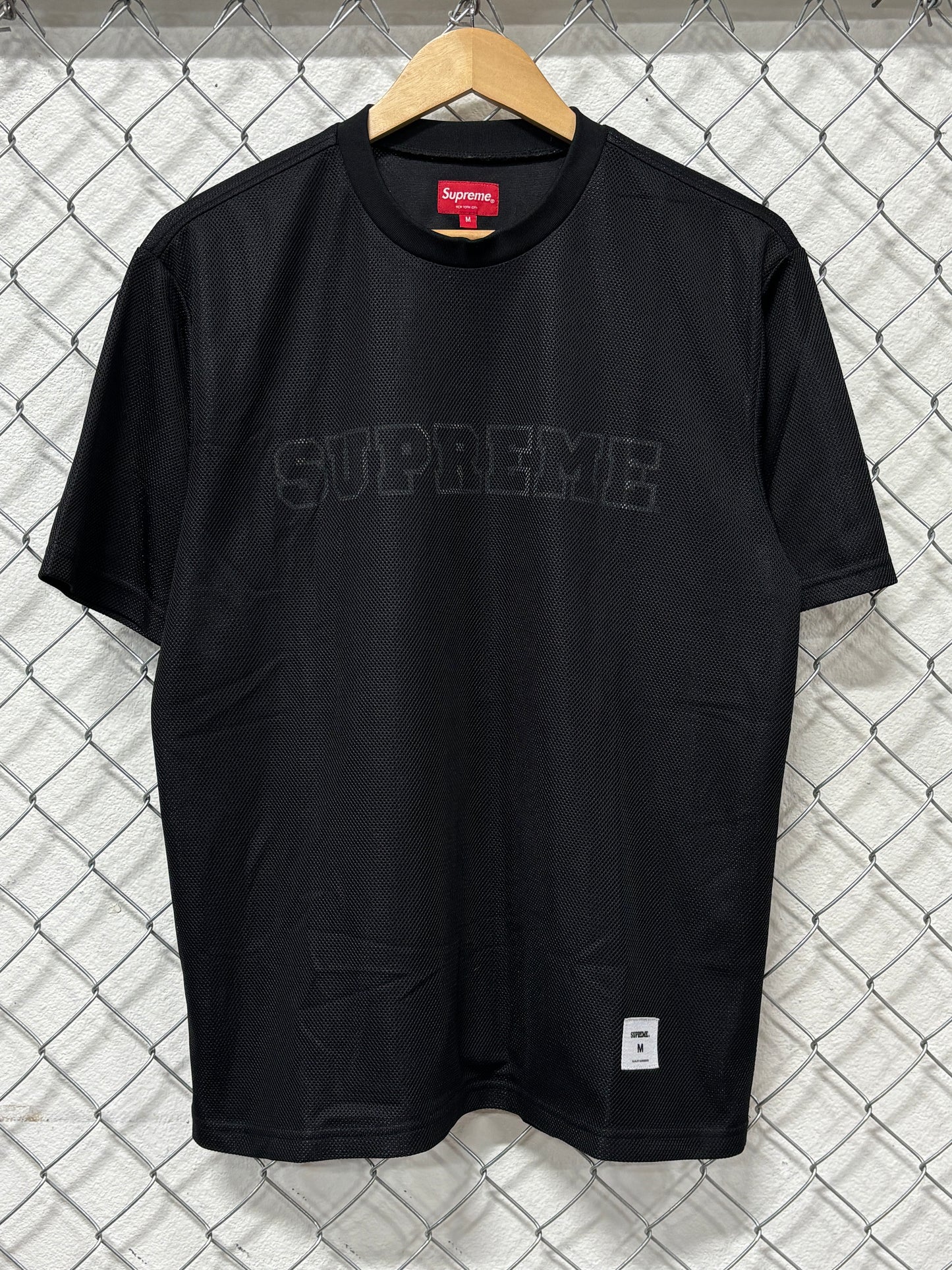 Supreme SS20 Dazzle Mesh Net Top Black Shirt Size Medium NWOT