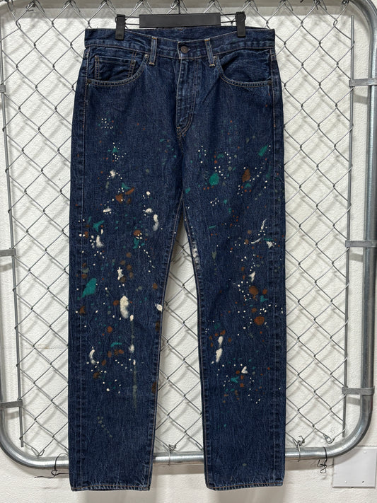 Levi's x END Clothing Paint Splattered Denim Selvedge Red Line Jeans Size 32x32
