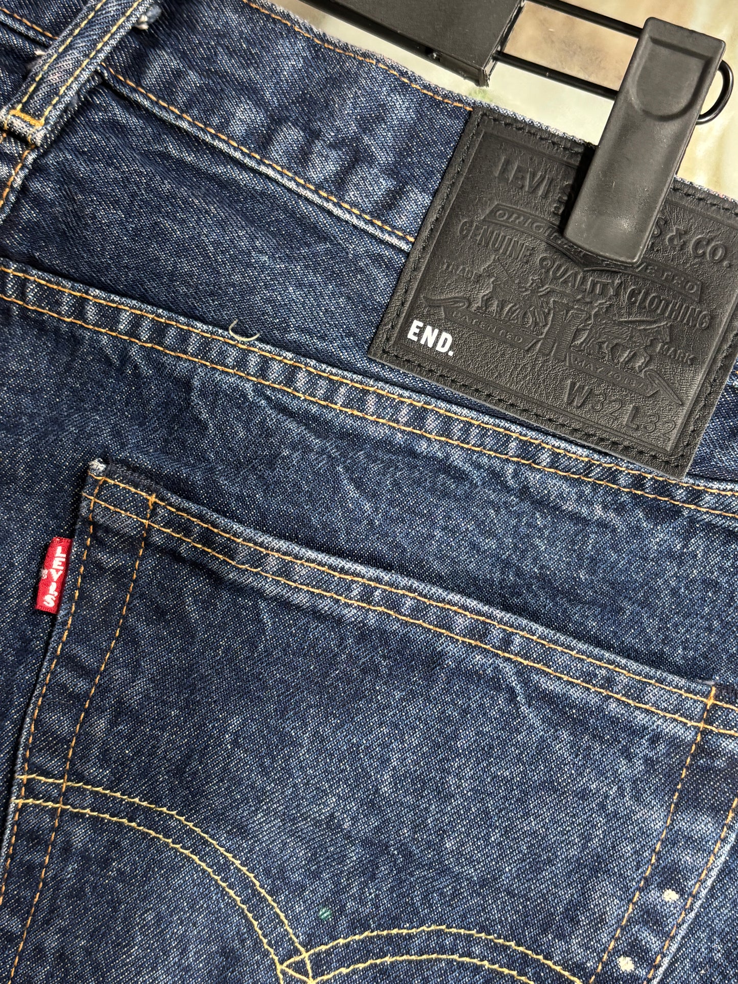 Levi's x END Clothing Paint Splattered Denim Selvedge Red Line Jeans Size 32x32