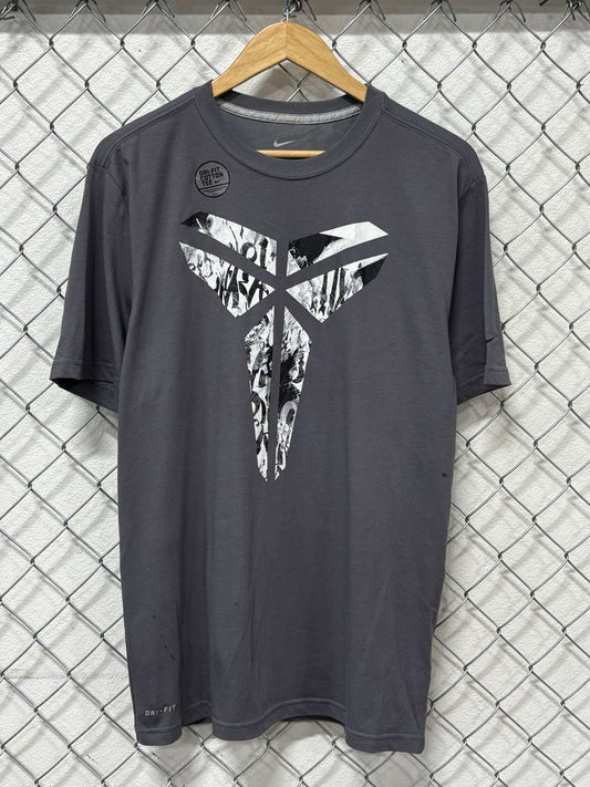 Nike Kobe Bryant Logo Grey Dri Fit Shirt Size Large
