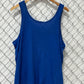 Vintage 80's Beach Volleyball Blue Tank Top Shirt Size Large