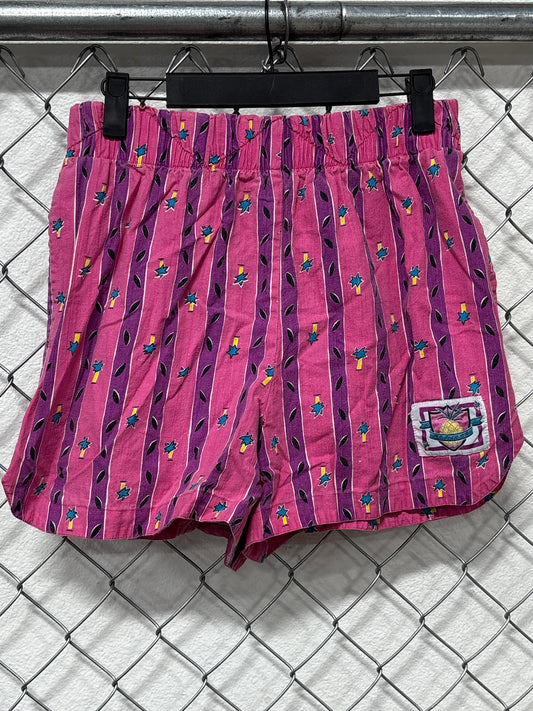 Vintage 80's Multicolor Pink Purple Shorts Striped Size 26