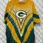 Vintage Liquid Blue Green Bay Packers Tie Dye NFL Logo Tee Size XXL