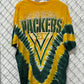 Vintage Liquid Blue Green Bay Packers Tie Dye NFL Logo Tee Size XXL