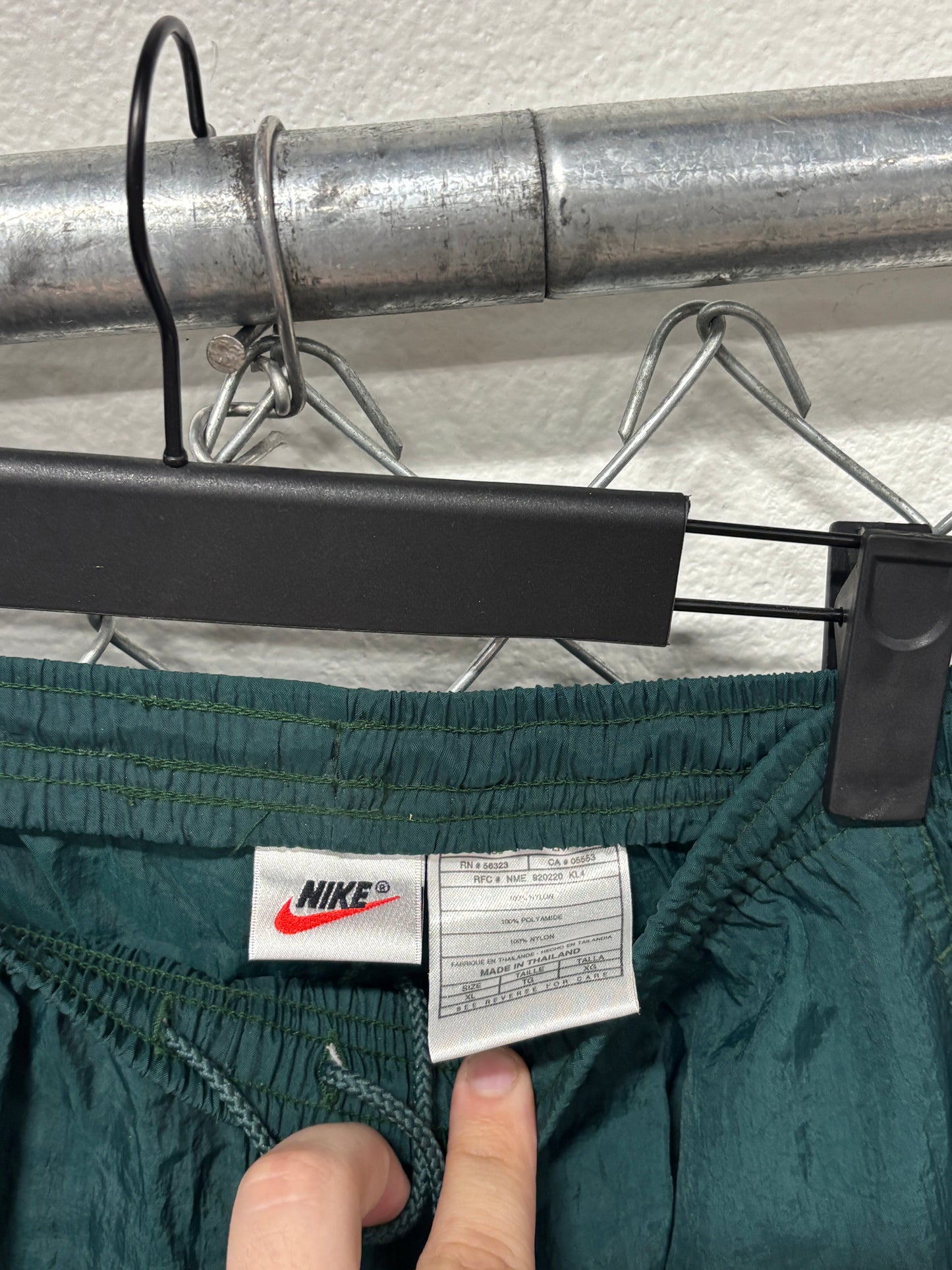 Vintage 90's Nike Green Swoosh Logo Track Pants Size XL