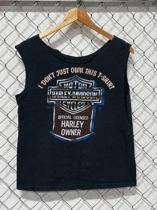 Vintage 1986 Harley Davidson Thrashed Tank Top Shirt Size Medium