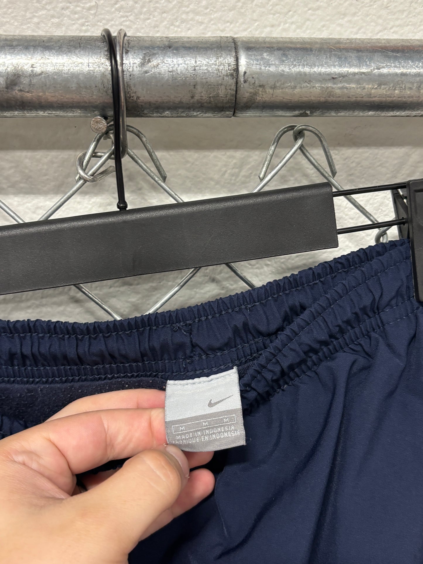 Y2K Nike Navy Blue Ripped Track Pants Size Medium