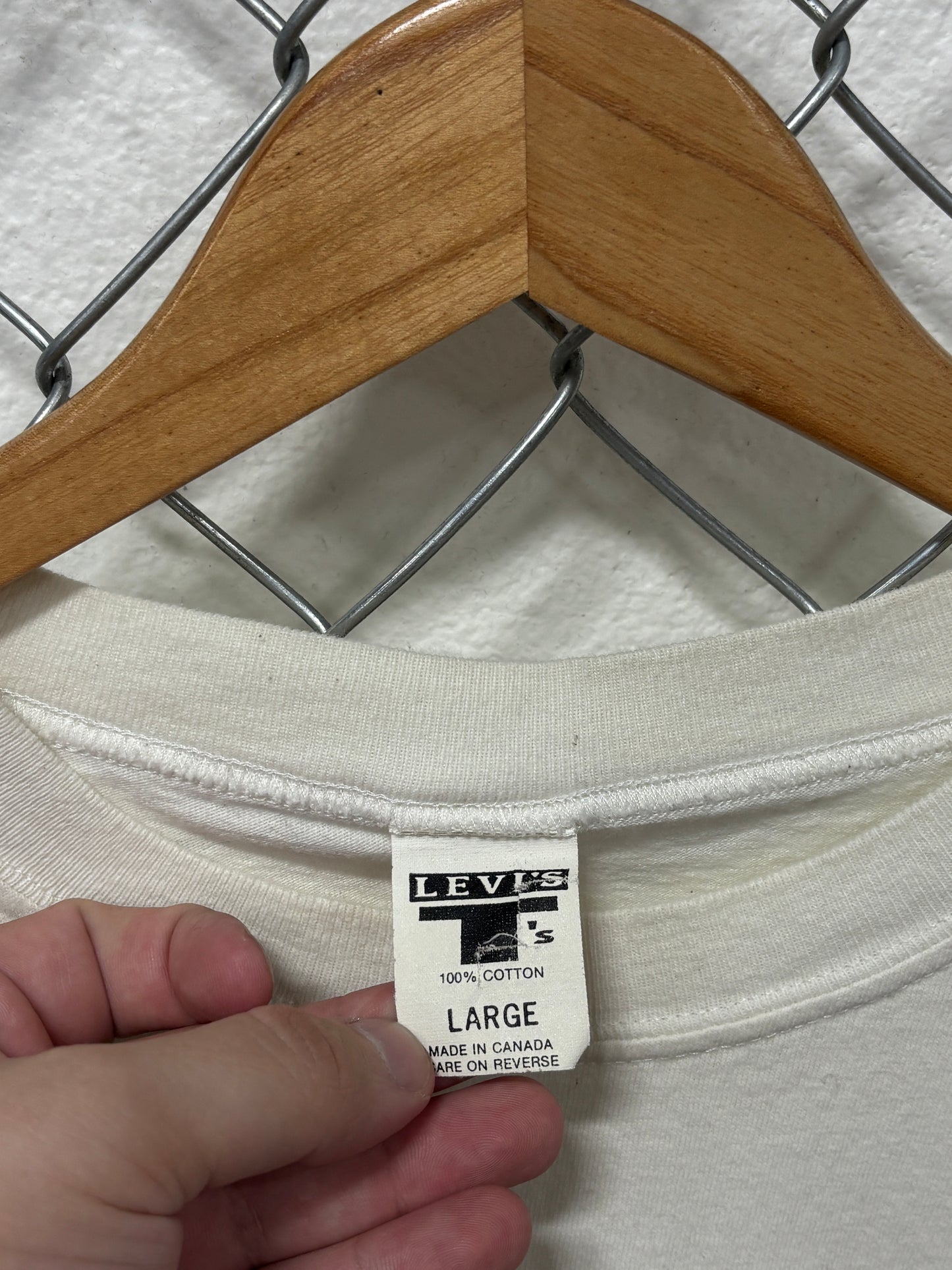 Vintage 90's Levi's Durable Welding All Over Print AOP Tee Size Large