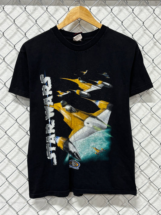 Vintage Y2K Star Wars Phantom Menace Graphic Tee Size Medium