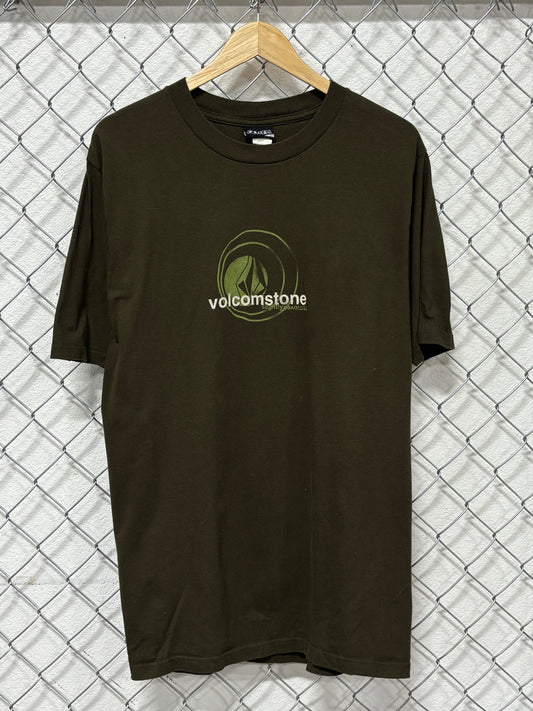 Y2K Volcom Slightly Removed Olive Green Skate Tee Size Large