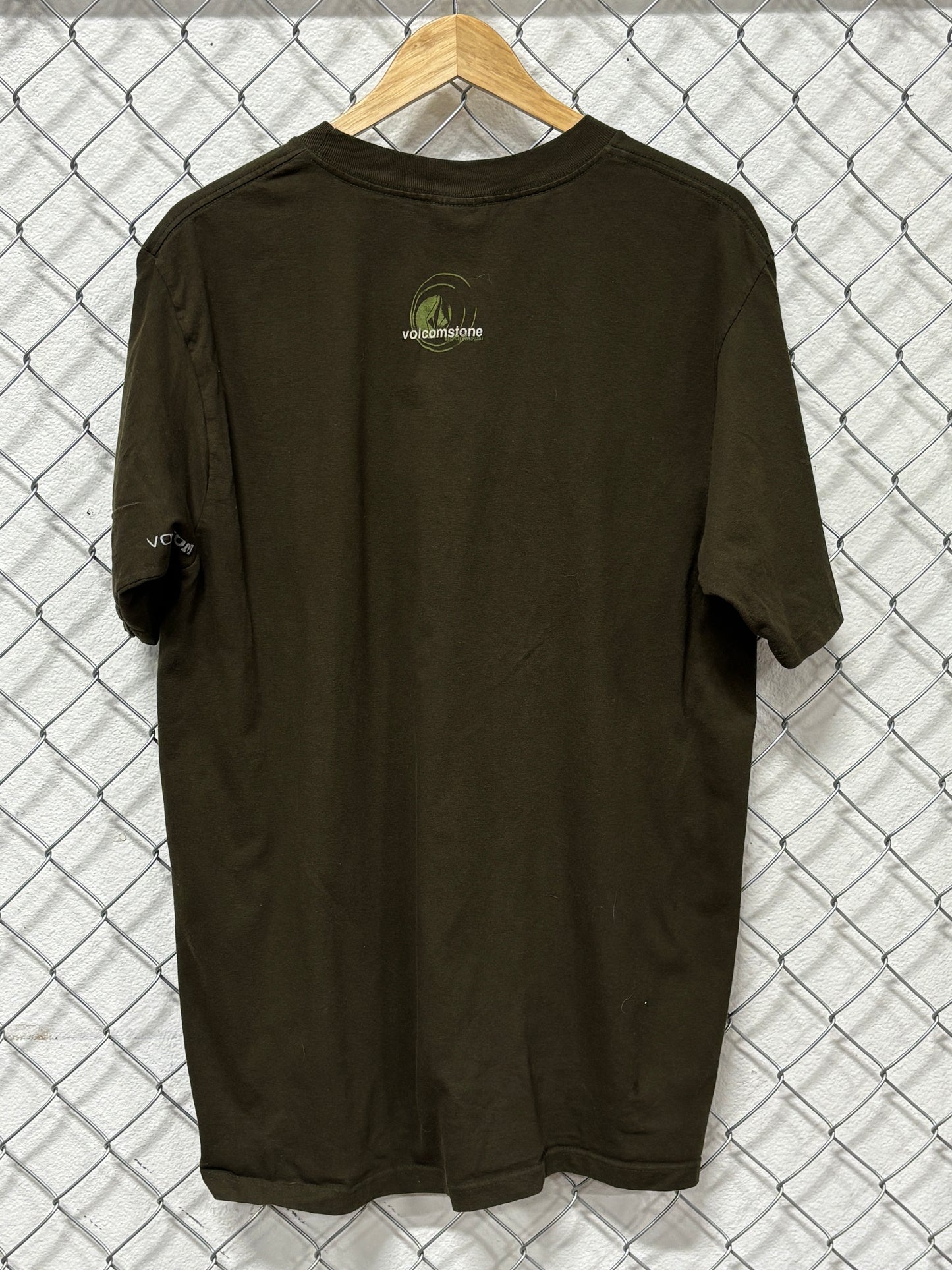 Y2K Volcom Slightly Removed Olive Green Skate Tee Size Large