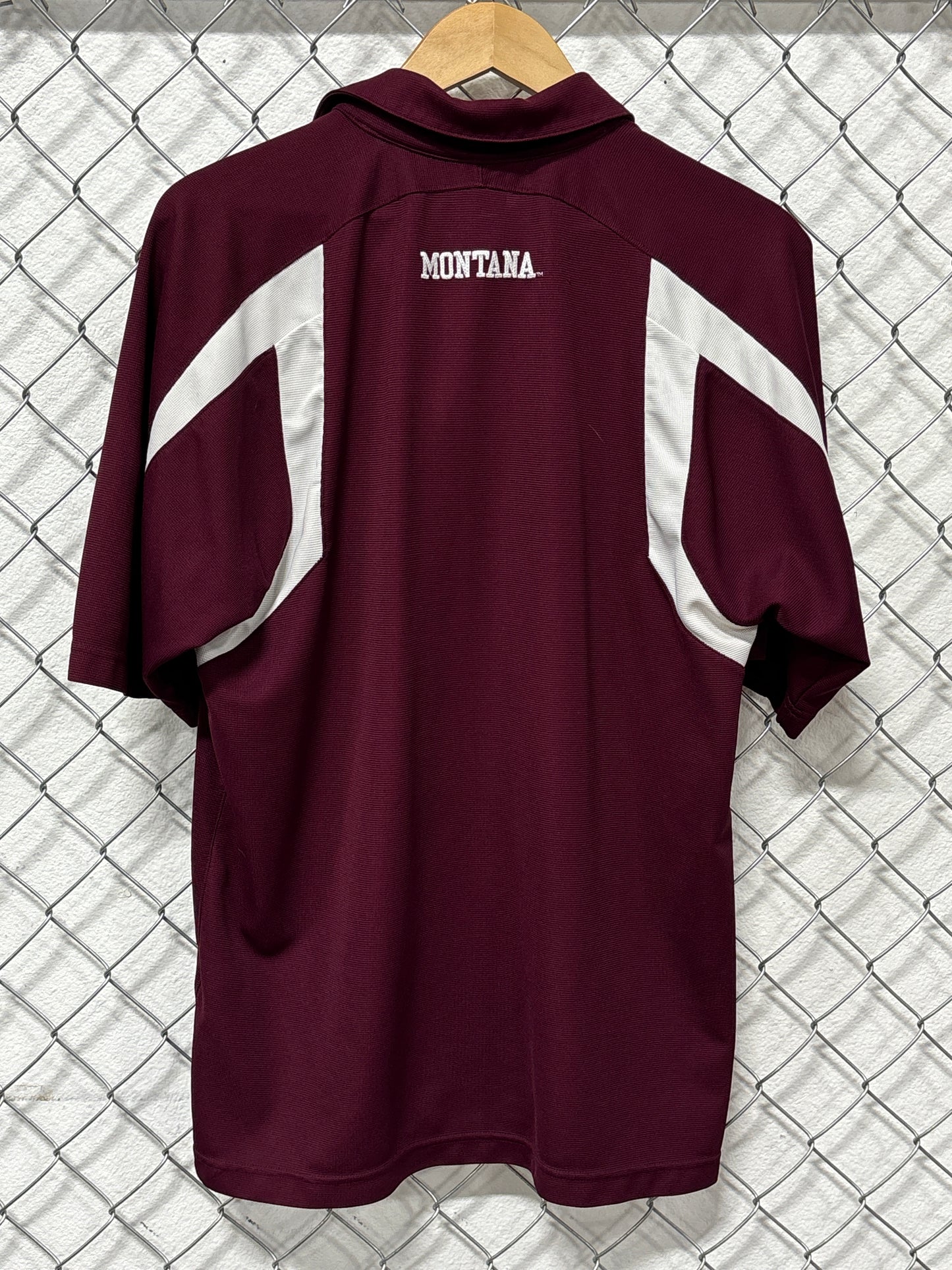 Nike University of Montana Grizzlies Maroon Polo Shirt Size Medium