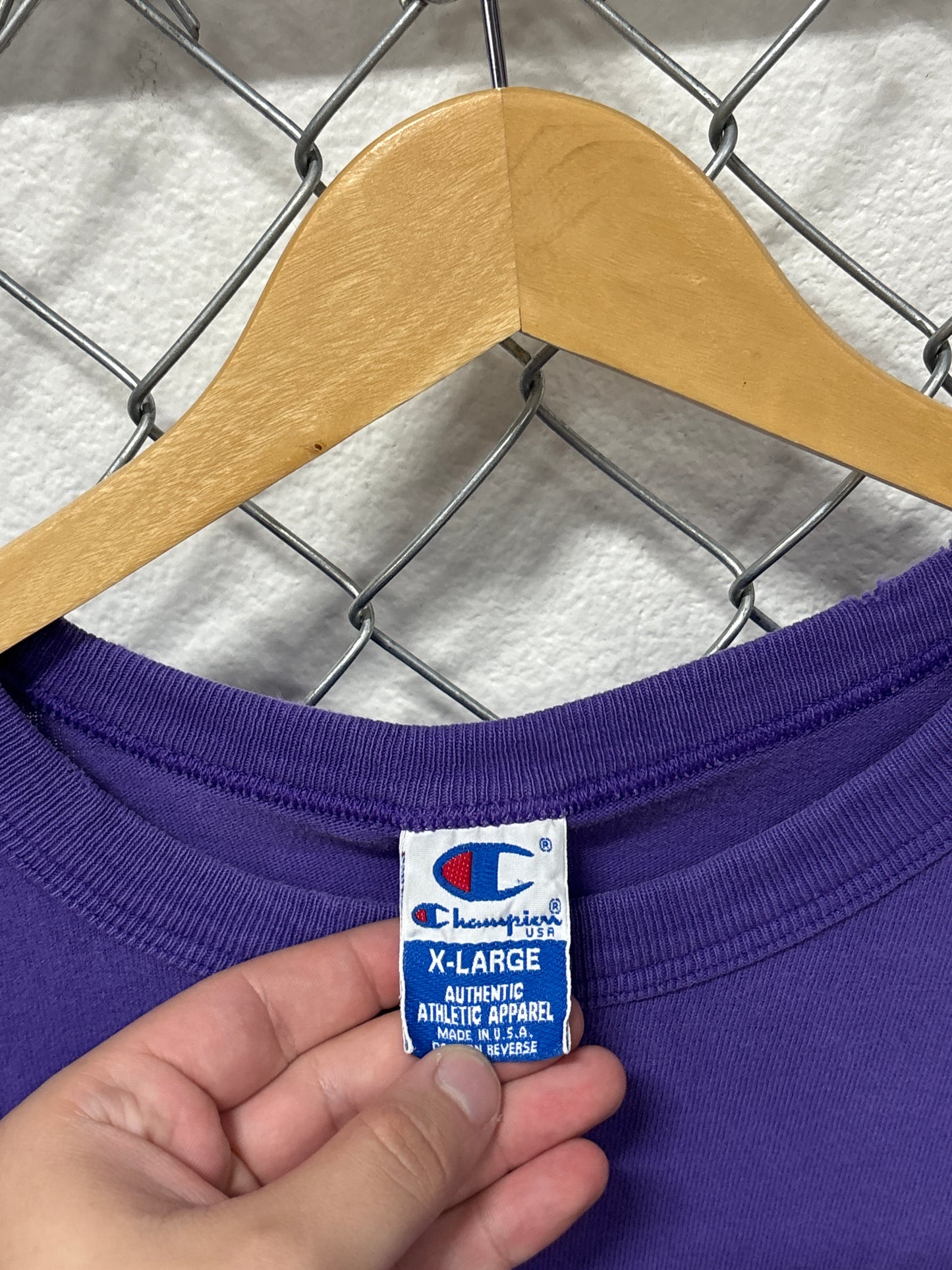 Vintage 90's Champion Minnesota Vikings Embroidered Logo Tee Size XL