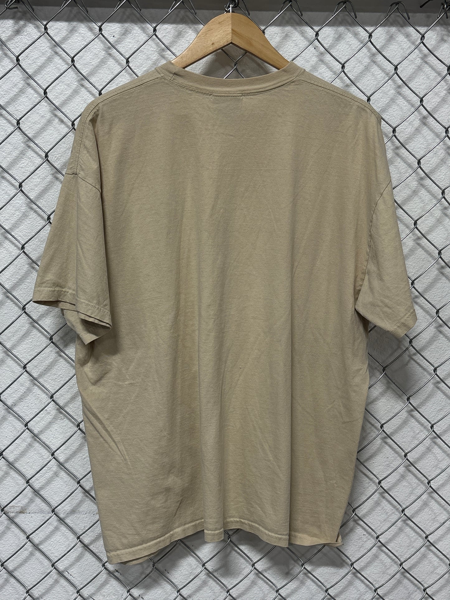 Y2K Nike Futura Tan Small Swoosh Logo Tee Size XXL