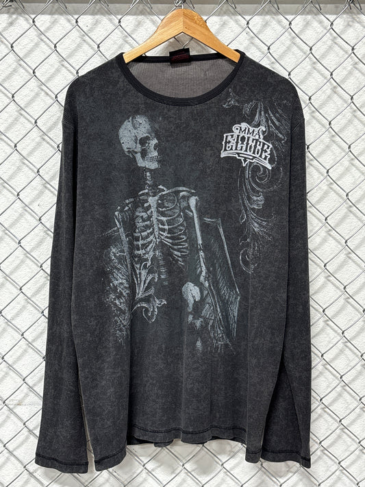 Y2K MMA Elite Skeleton Long Sleeve Thermal Shirt Size XXL