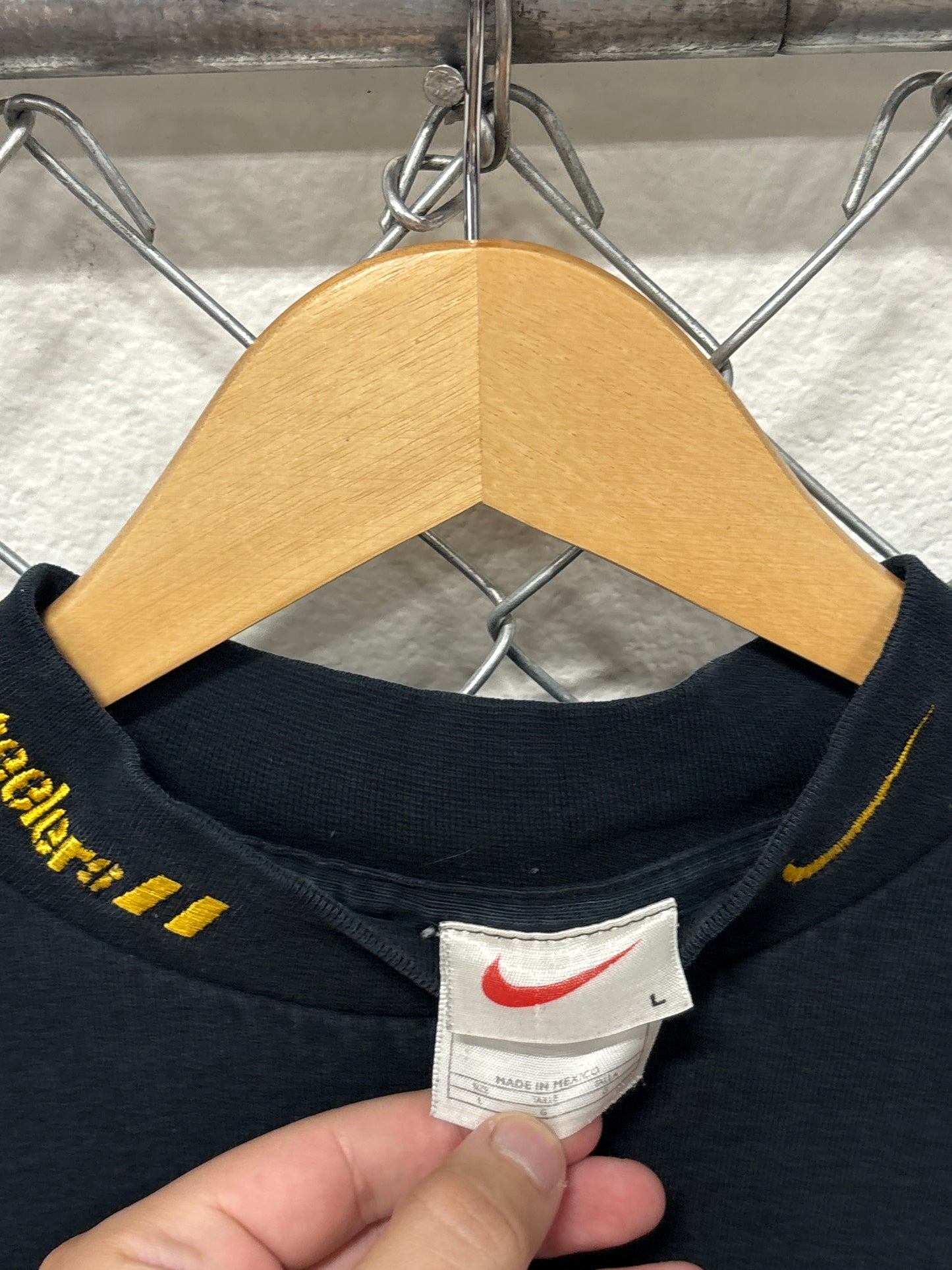 Vintage 90's Nike Pittsburgh Steelers Mock Neck Long Sleeve Shirt Size Large