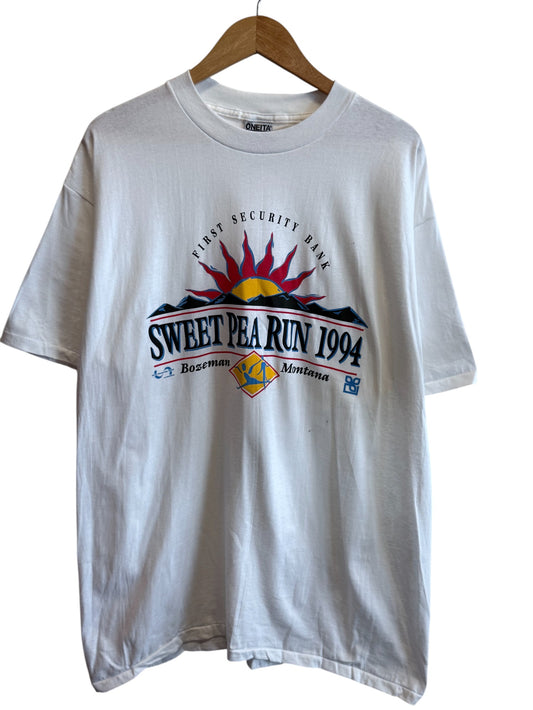 Vintage 1994 Bozeman Montana Sweet Pea Marathon Graphic Tee Size XL