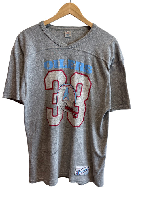 Vintage 90's Champion Houston Oilers #33 Football Graphic Tee Size Large