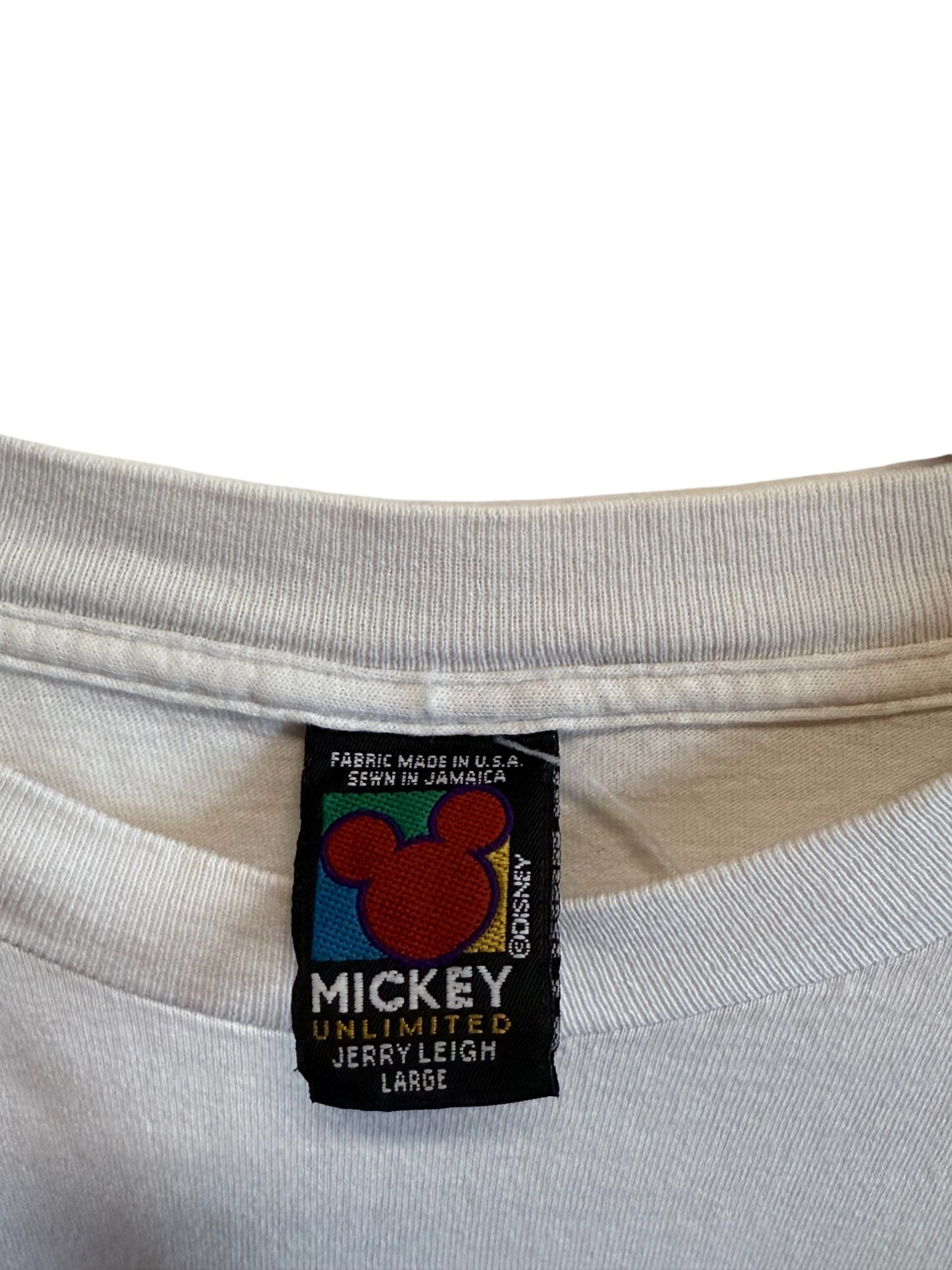 Vintage 90's Women's Mickey Mouse Cropped Cartoon Graphic Tee Size Large