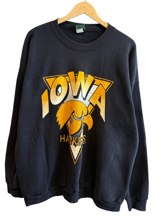 Vintage 90's Iowa Hawkeyes University Logo Crewneck Sweater Size XXL