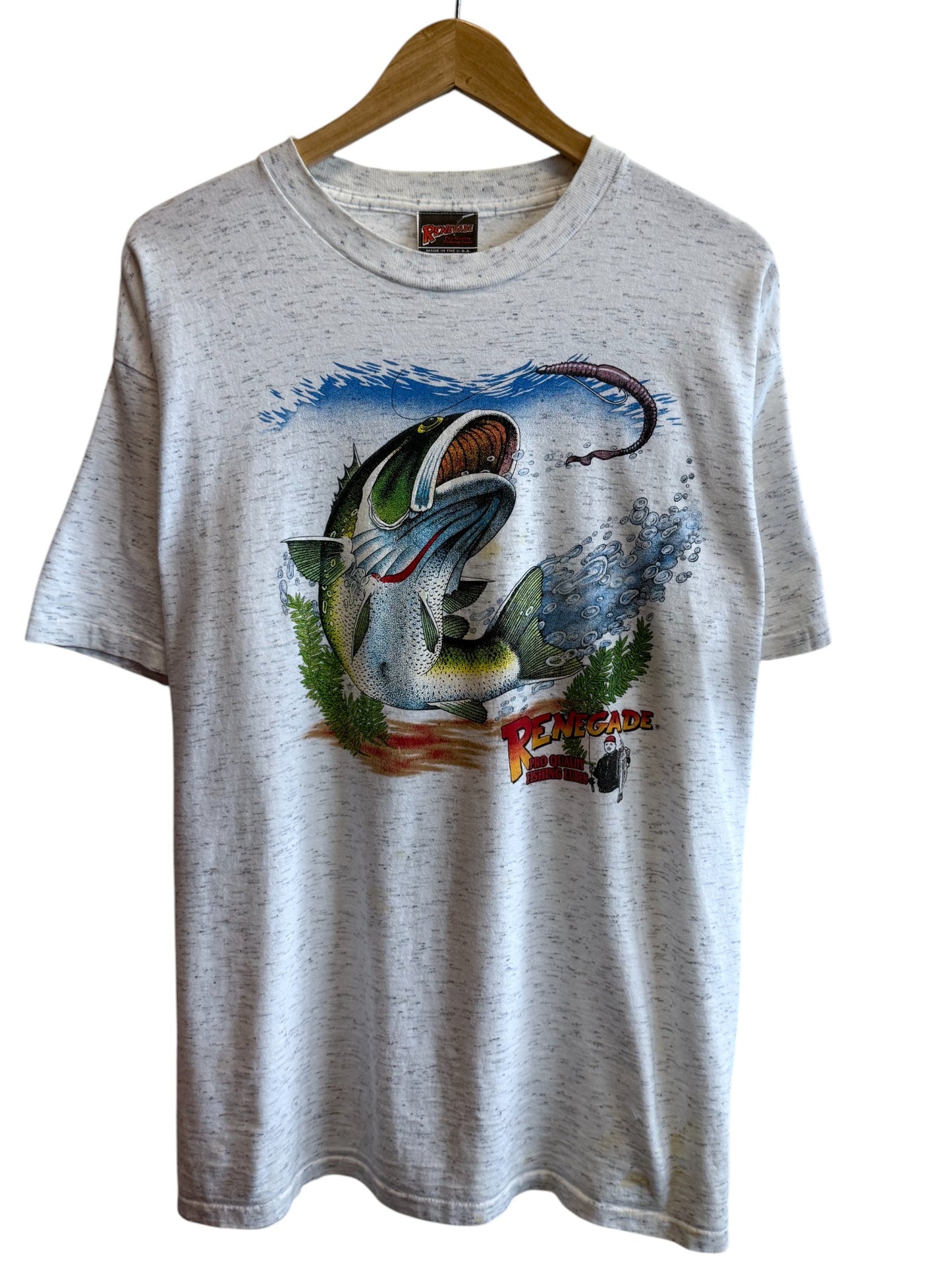 Vintage 90's Renegade Fishing Lures Nature Graphic Tee Size XL