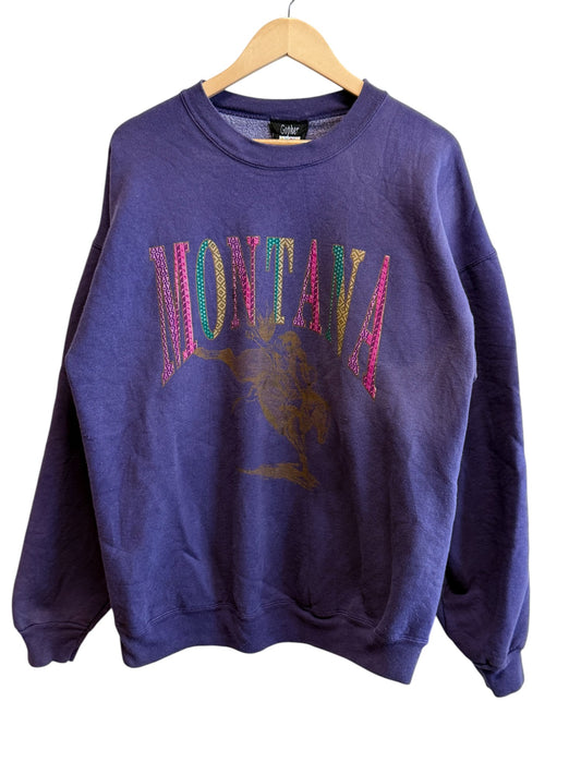 Vintage 90's Montana Rodeo Graphic Crewneck Sweater Size XL