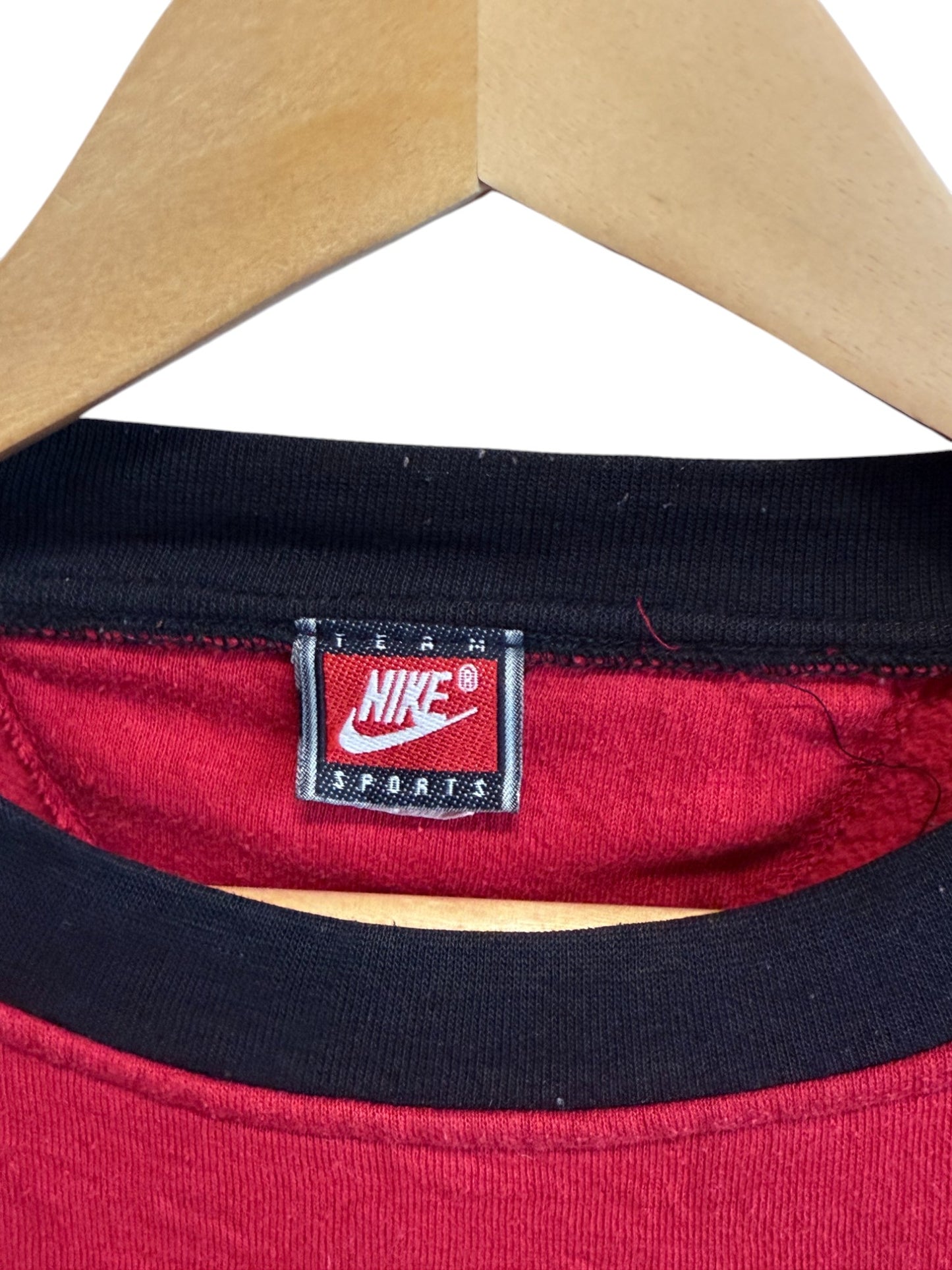 Vintage 90's Nike Swoosh Jumpman Logo Red Sweater Size Large