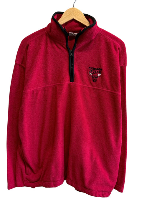 Vintage Y2K Chicago Bulls Fleece Quarter Zip Sweater Size XL