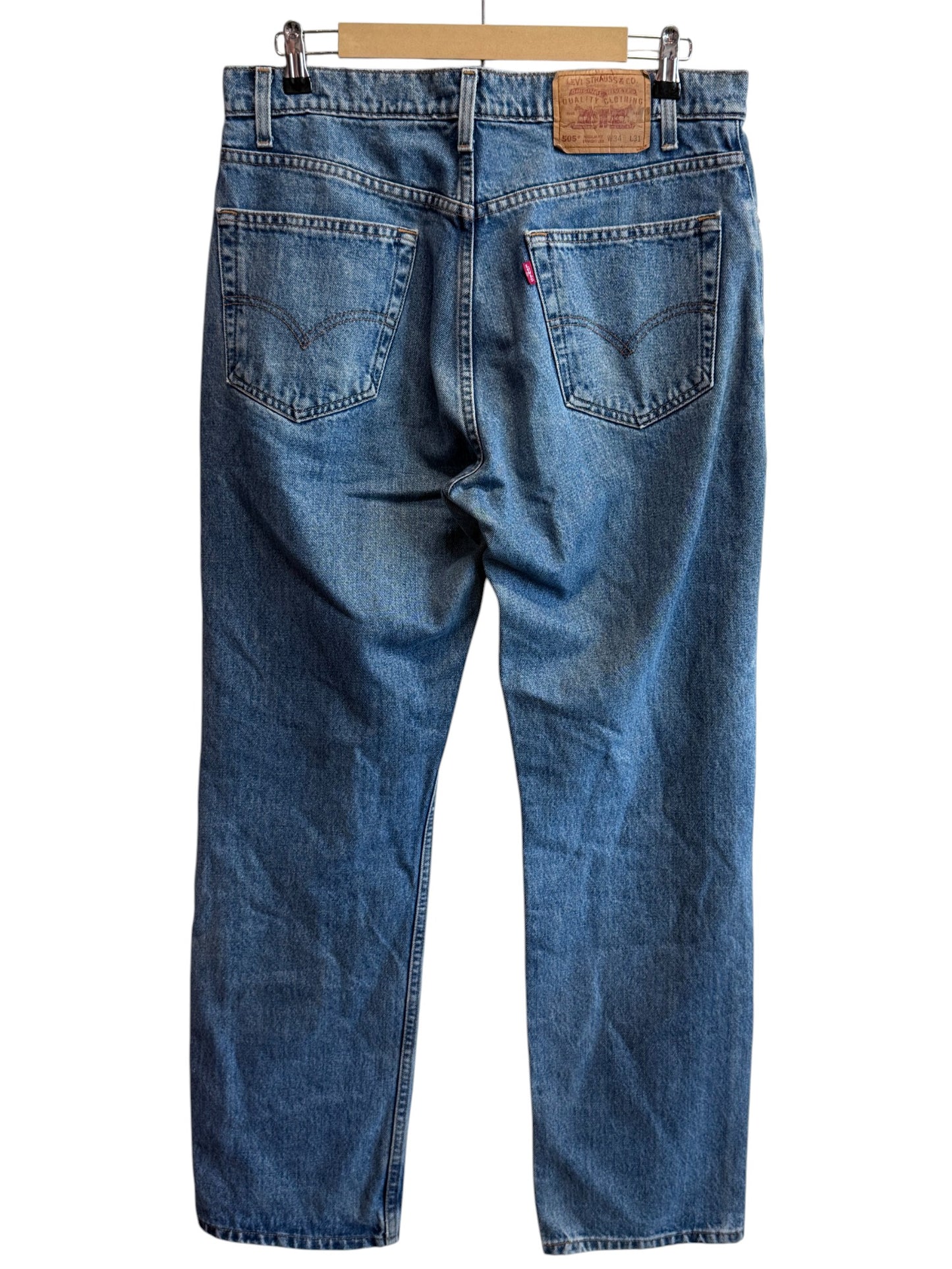 Vintage 90's Levi's 505 Regular Fit Straight Leg Denim Jeans Size 34x31