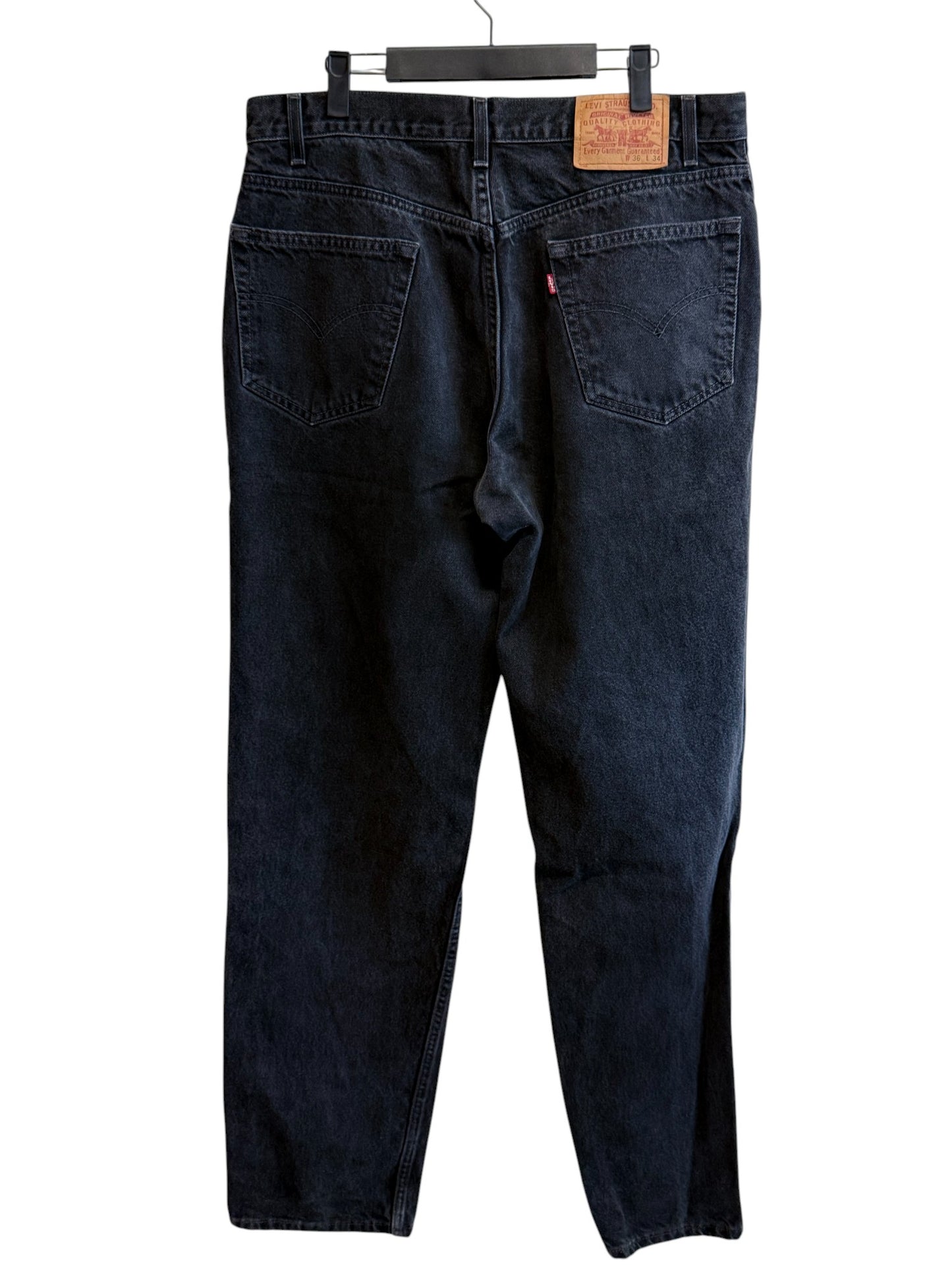 Vintage Levi's Black Relaxed Fit Straight Leg Denim Jeans Size 35x34