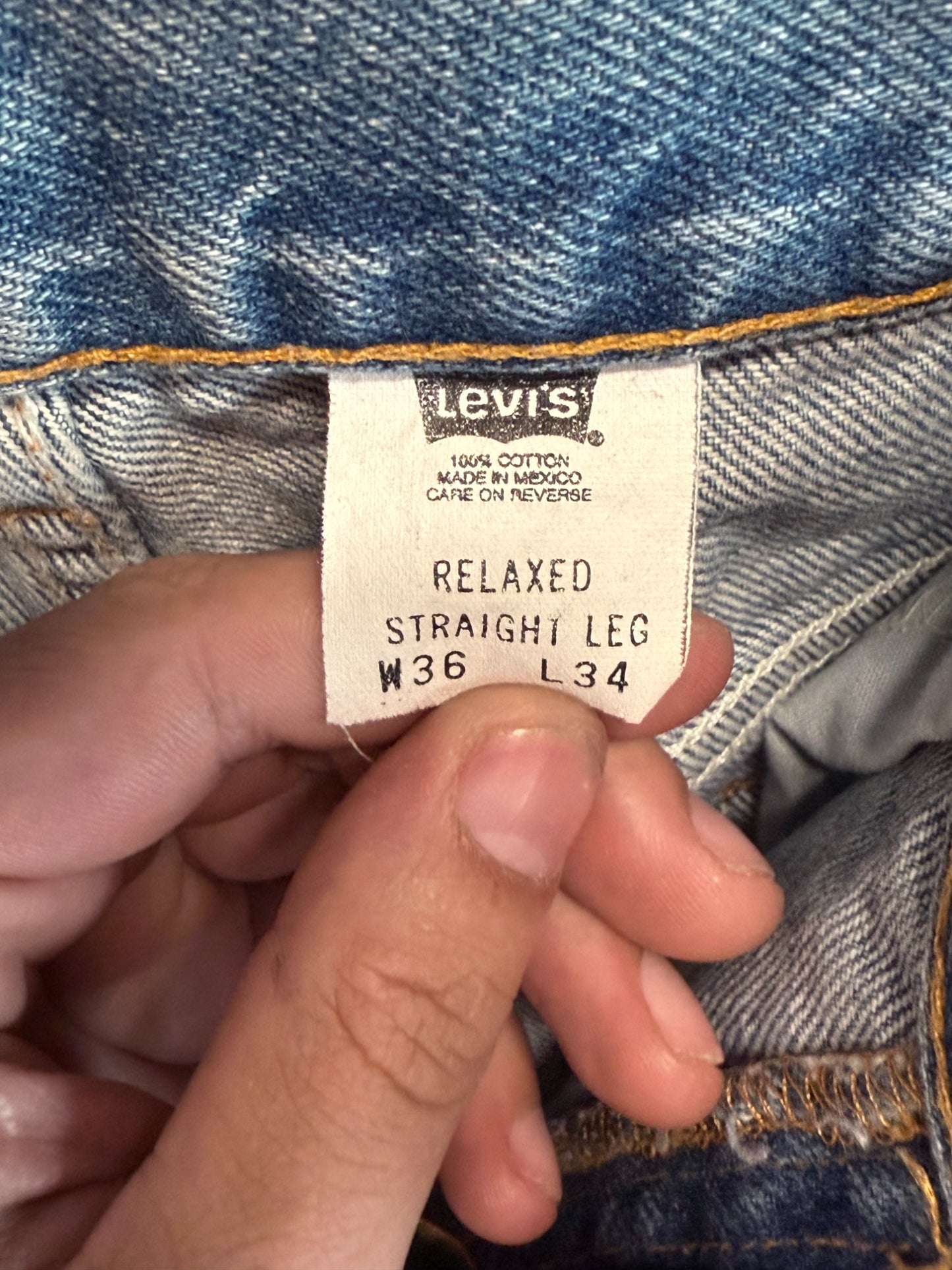 Vintage Levi's Relaxed Fit Straight Leg Denim Jeans Size 36x34